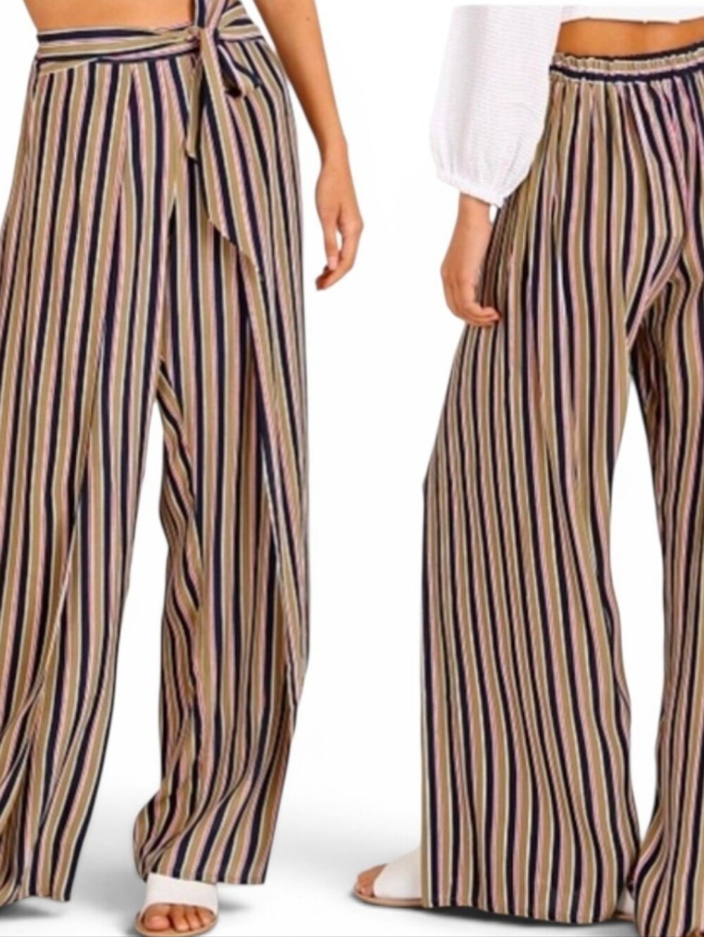 FAITHFULL THE BRAND X REVOLVE Tiki Tiki Palazzo Pants Trentini Stripe - Size 10
